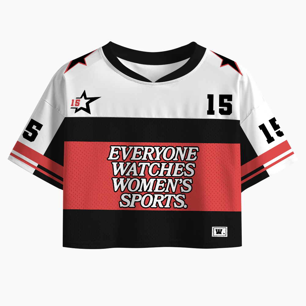 Everyone watches woman's sports Crop Sports Jersey