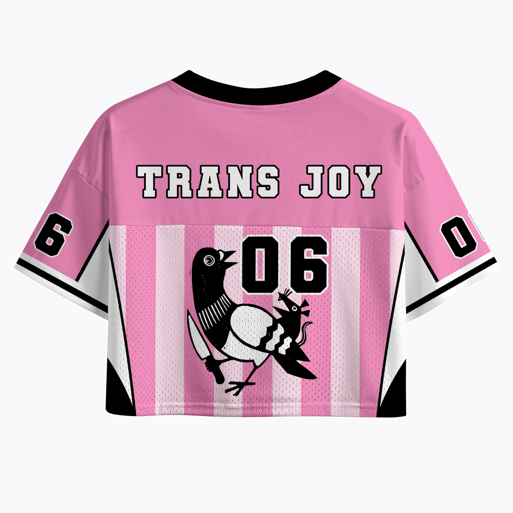 Trans Rights Pigeon and Trans Joy Rat Crop Sports Jersey