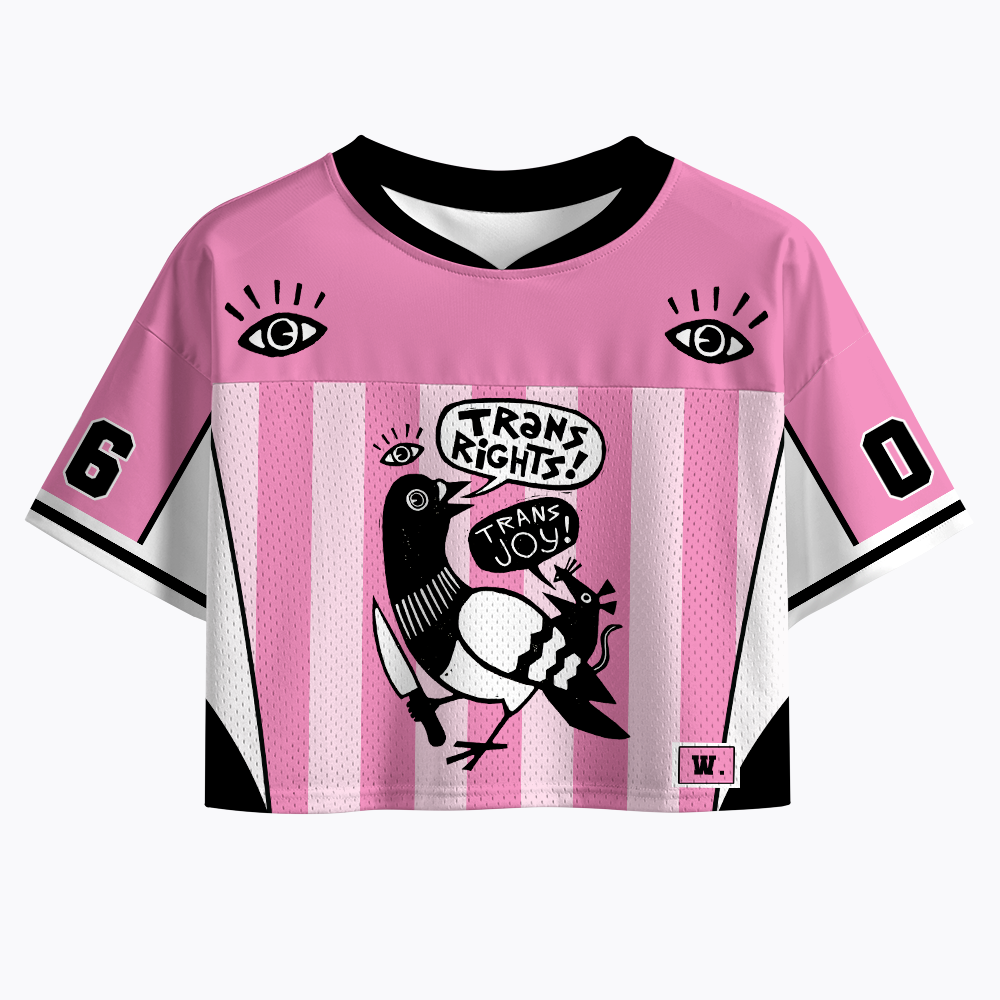 Trans Rights Pigeon and Trans Joy Rat Crop Sports Jersey