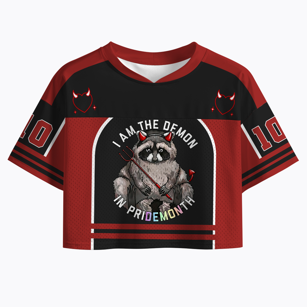 I Am The Demon Crop Sports Jersey