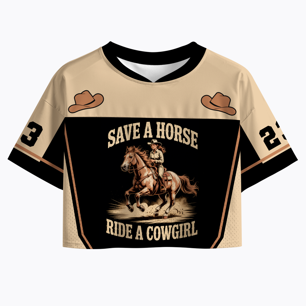 Cowgirl Lesbian Pride Crop Sports Jersey