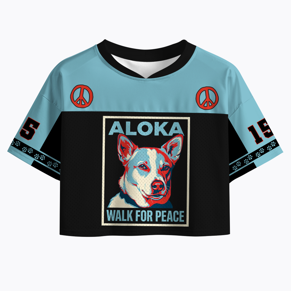 Aloka The Peace Dog Crop Sports Jersey