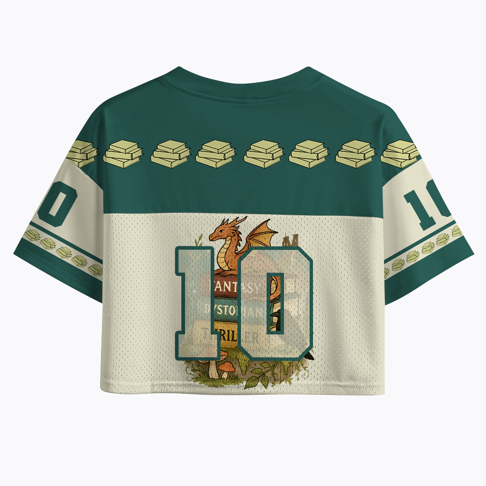Book Lover Crop Sports Jersey