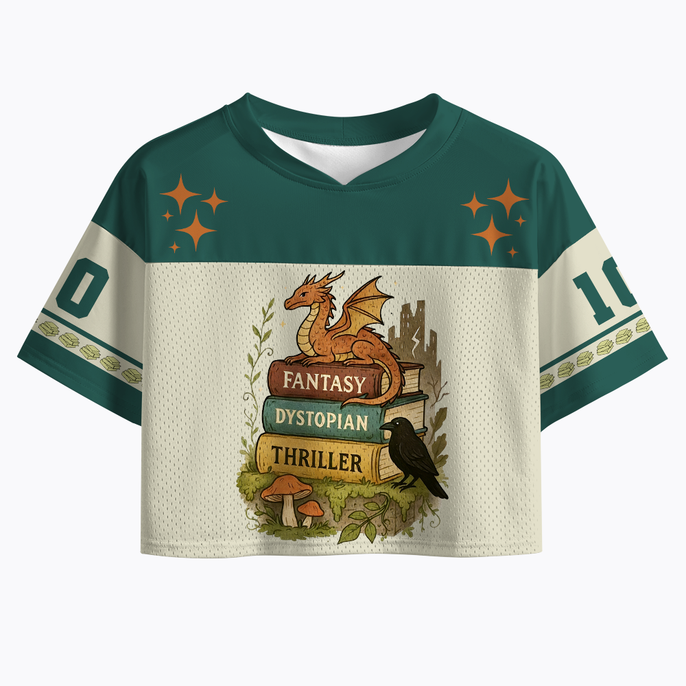 Book Lover Crop Sports Jersey