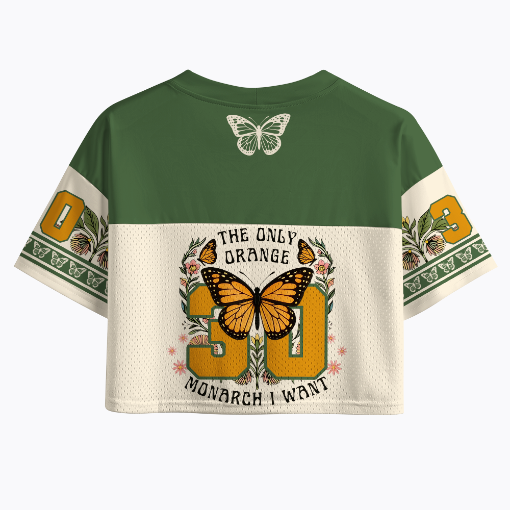 The Only Orange Monarch I Want Crop Sports Jersey