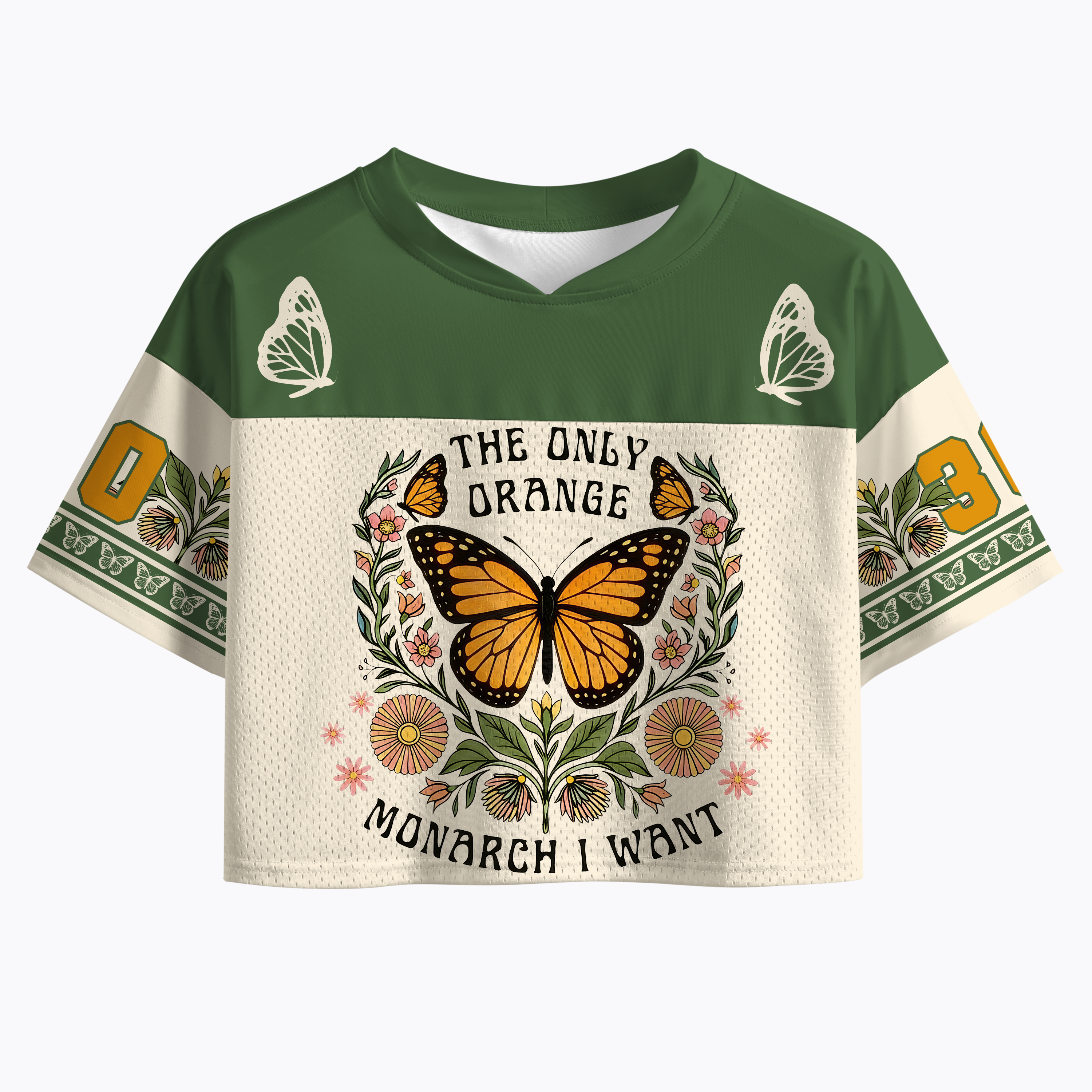 The Only Orange Monarch I Want Crop Sports Jersey