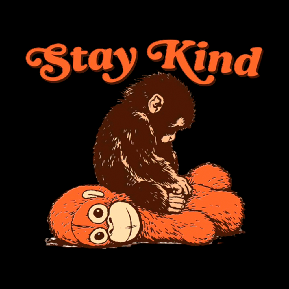 Punch Monkey Stay Kind Off Shoulder T-Shirt