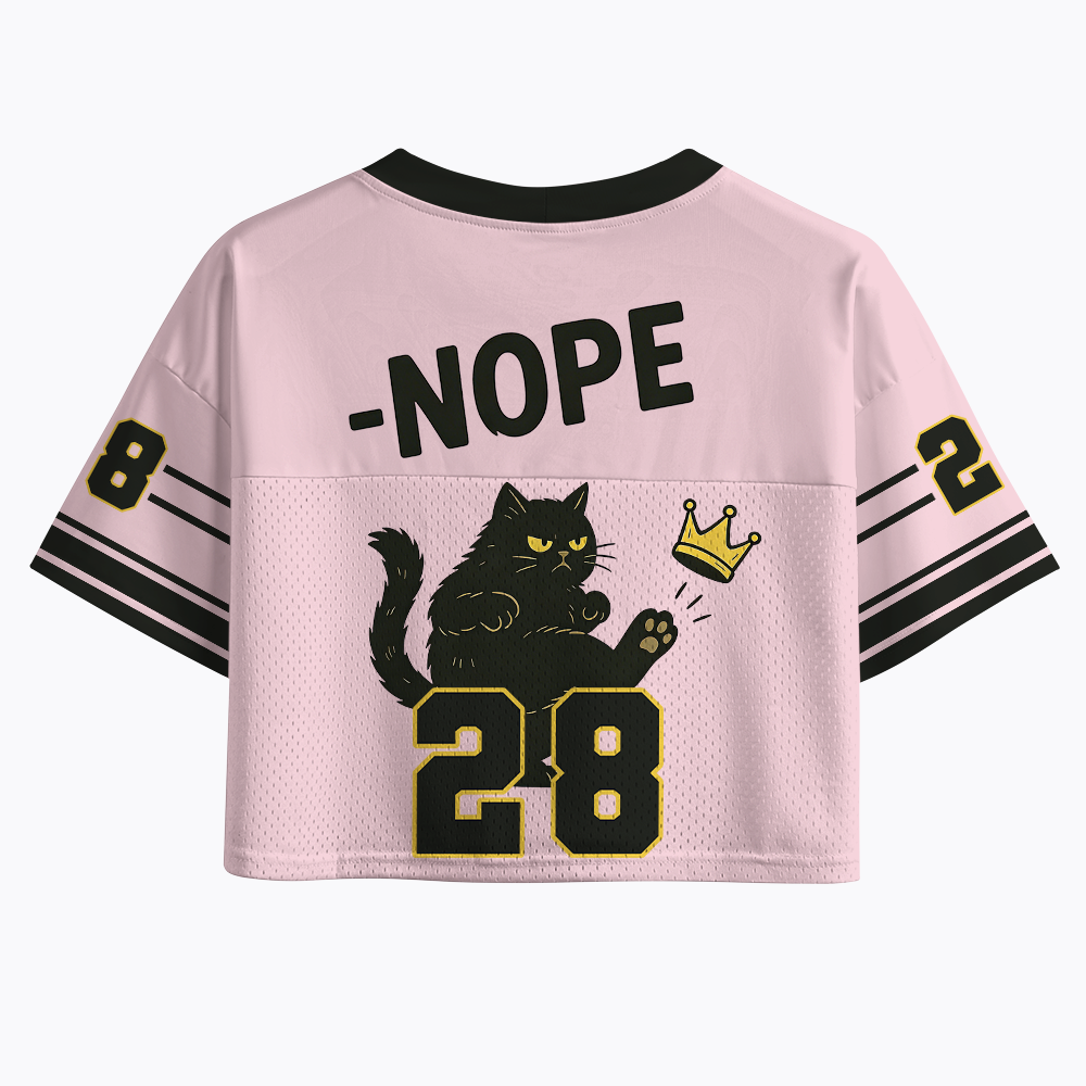 No Kings in America Black Cat Crop Sports Jersey