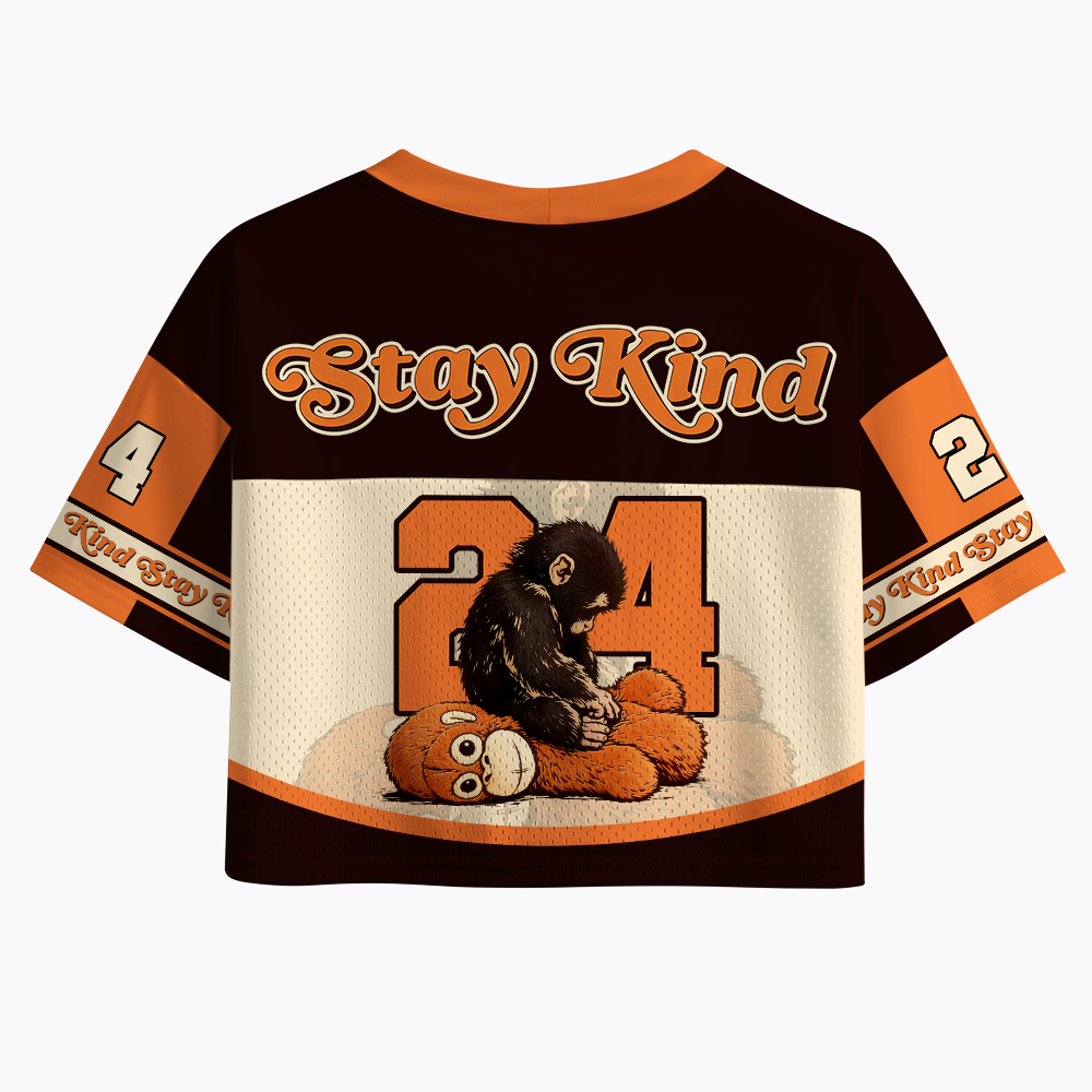 Punch Monkey Stay Kind Crop Sports Jersey