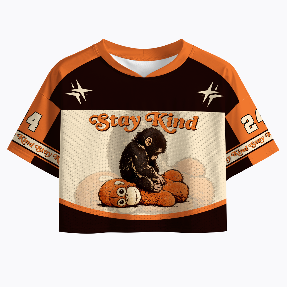 Punch Monkey Stay Kind Crop Sports Jersey