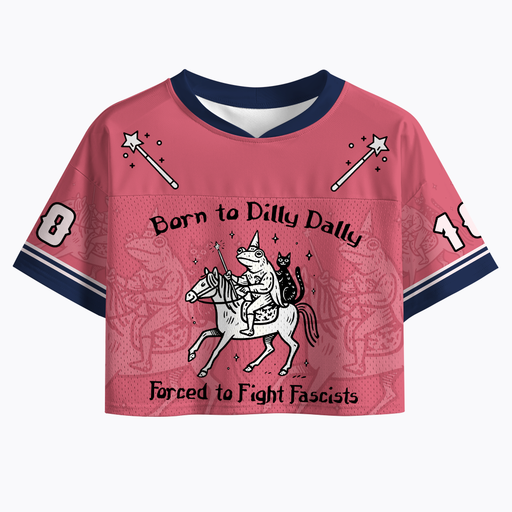 Retro Funny Medieval Frog Crop Sports Jersey