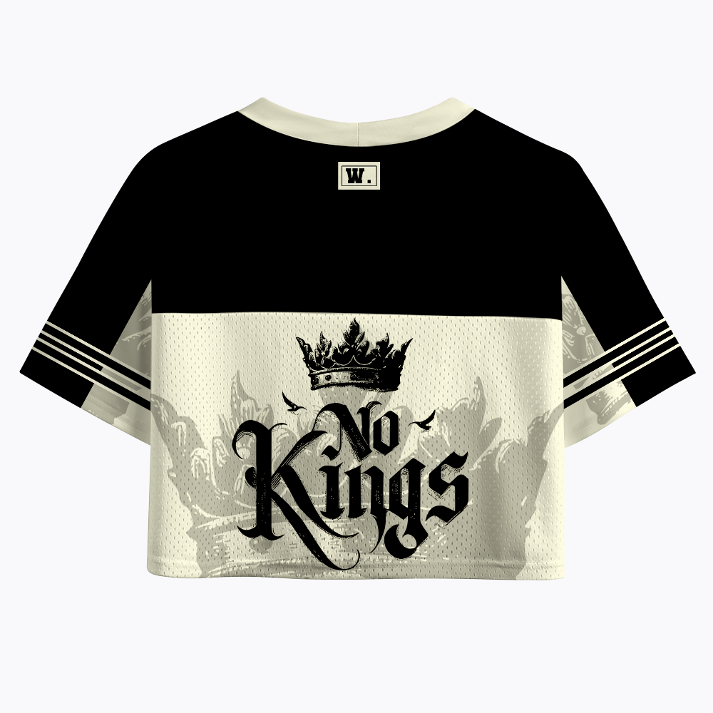 No King Gothic Metal Statement Crop Sports Jersey