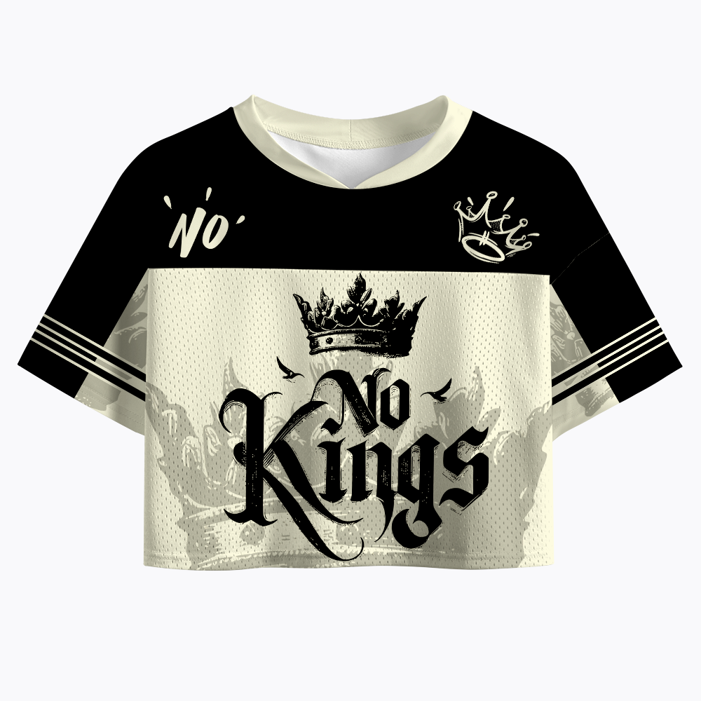 No King Gothic Metal Statement Crop Sports Jersey