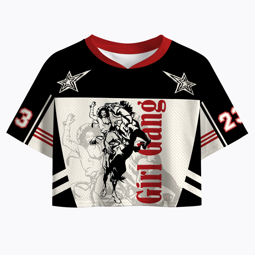 Girl Gang Crop Sports Jersey