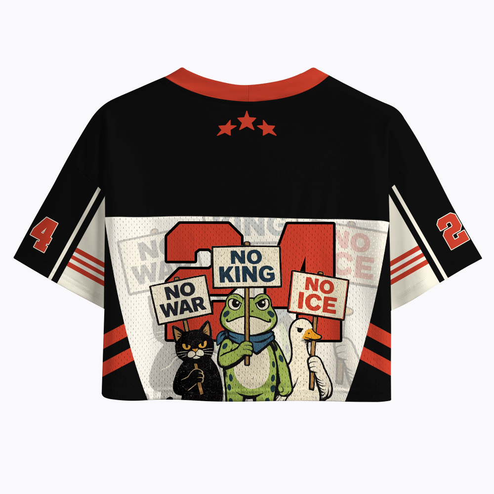 No King No War No ICE Crop Sports Jersey