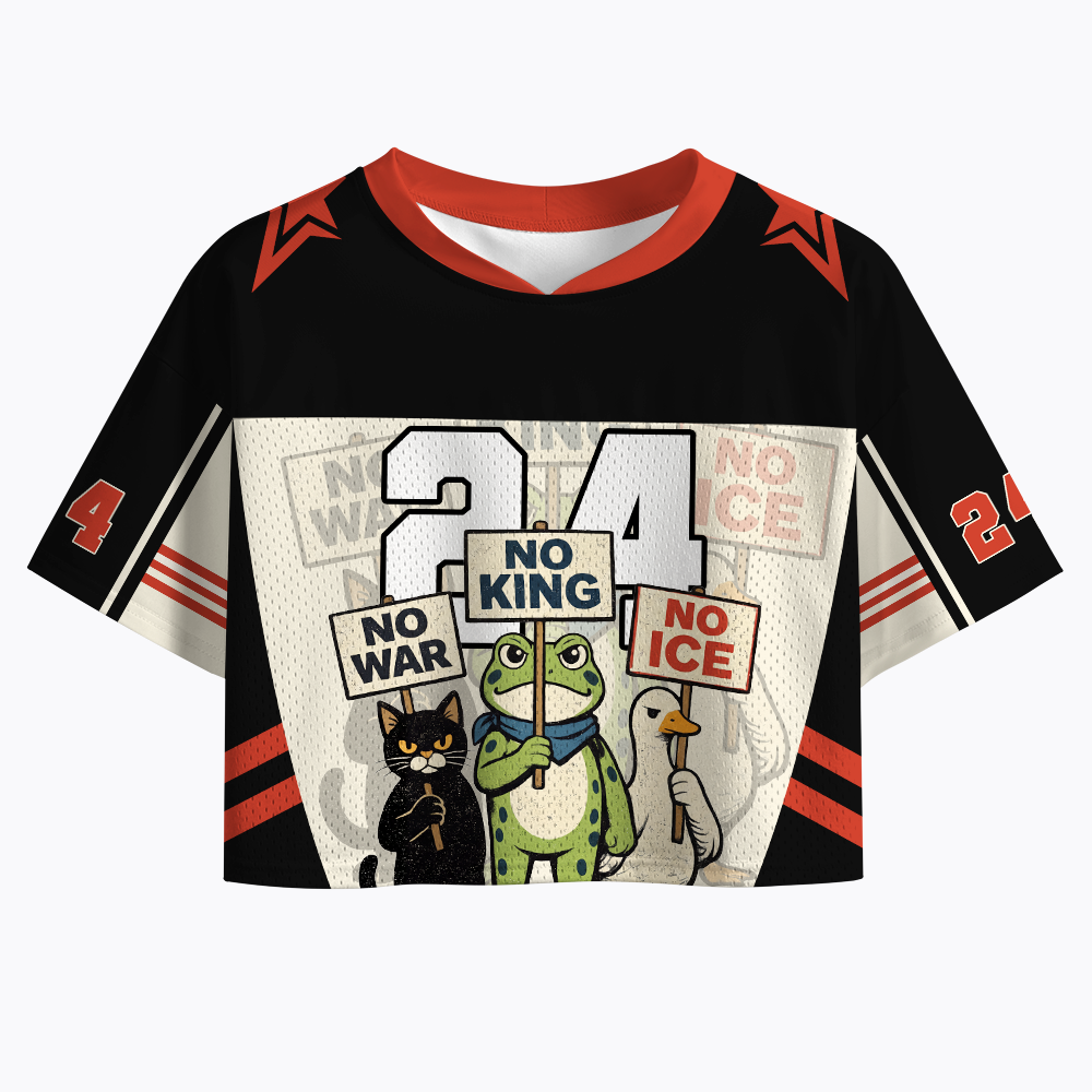 No King No War No ICE Crop Sports Jersey