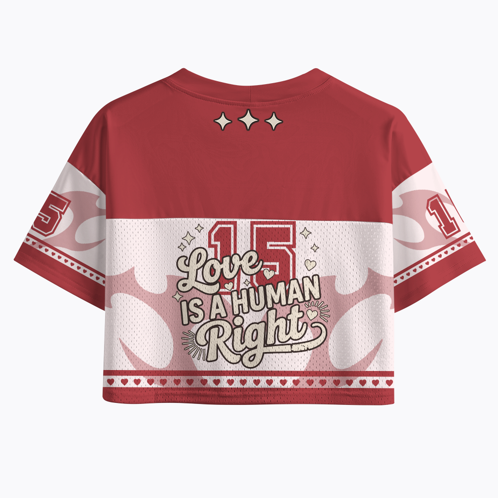 Love Is A Human Right Crop Sports Jersey