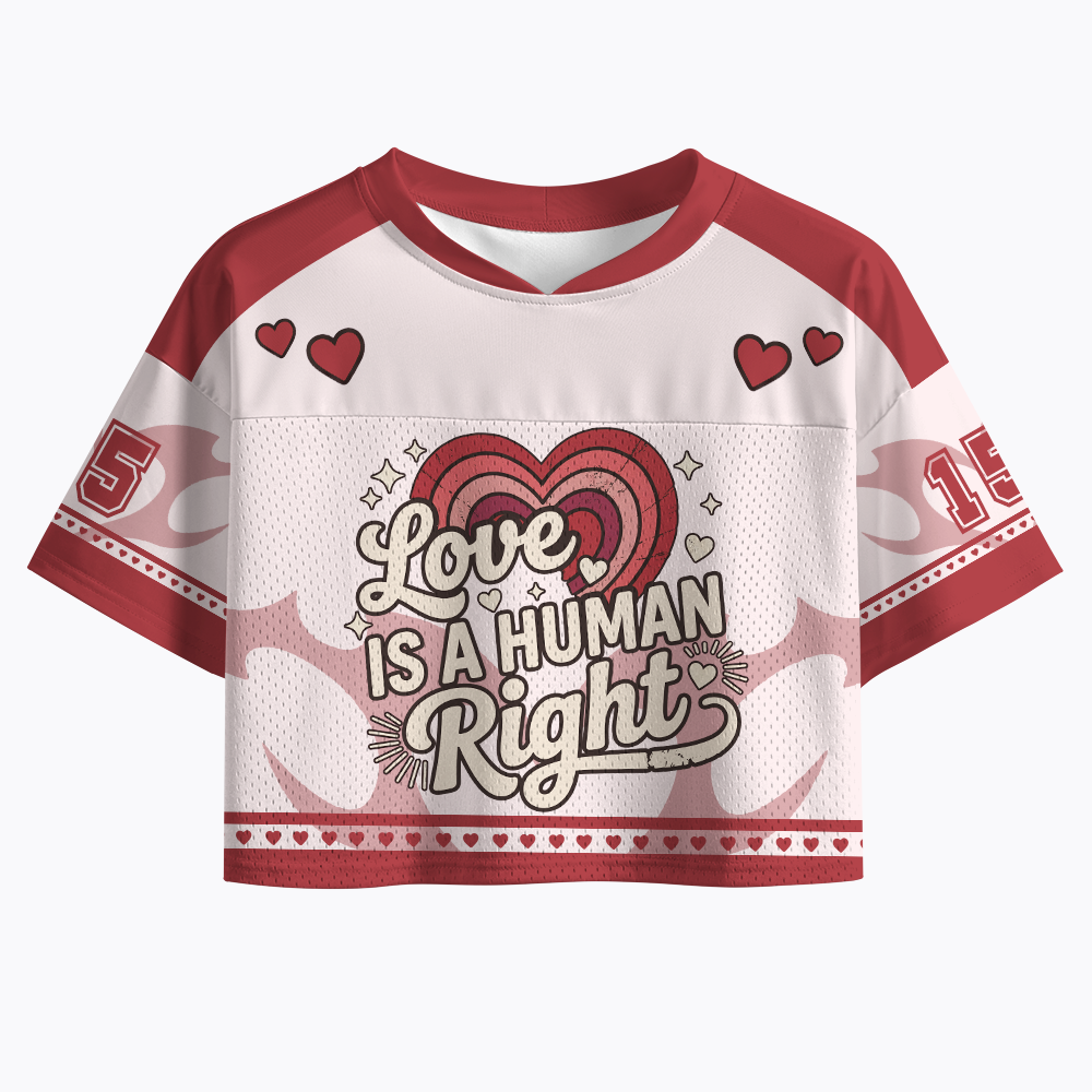 Love Is A Human Right Crop Sports Jersey