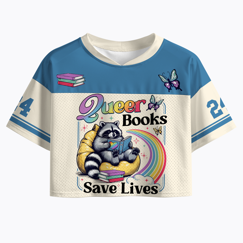 Queer Books Save Lives Crop Sports Jersey