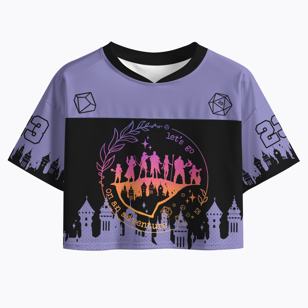 Rainbow DnD - Let's go on an adventure Crop Sports Jersey
