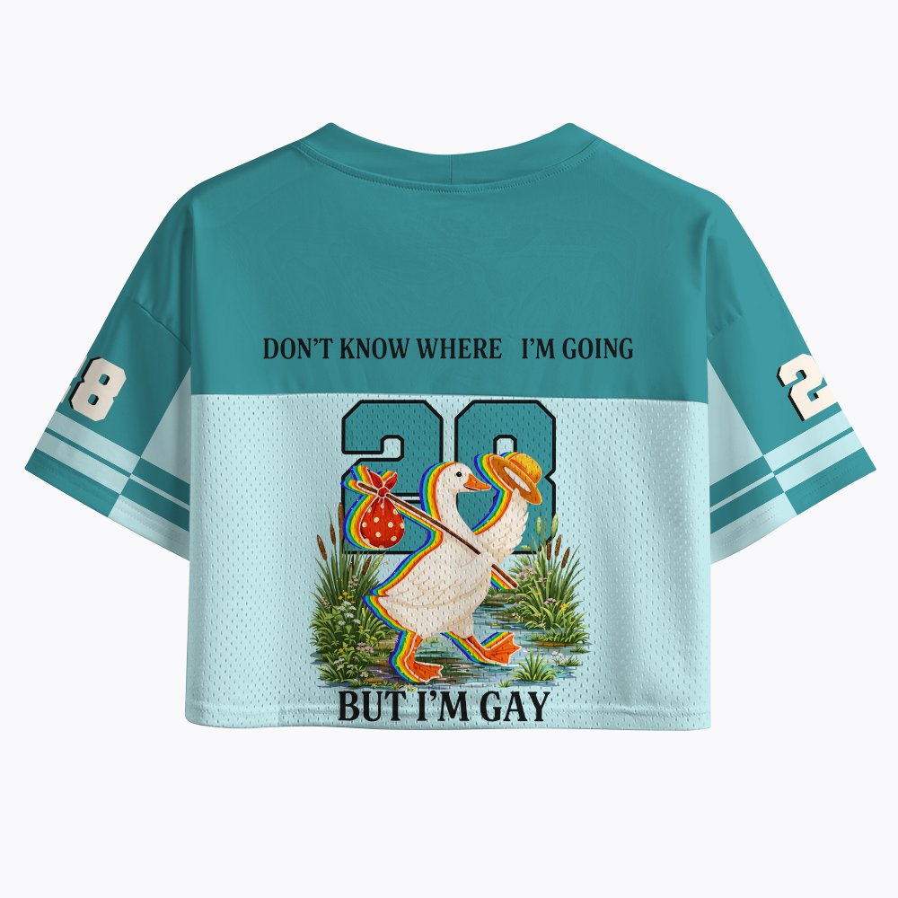 I Don’t Know Where I’m Going But I’m Gay Crop Sports Jersey