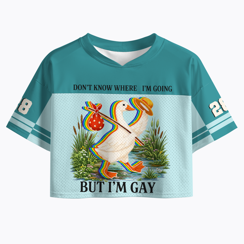 I Don’t Know Where I’m Going But I’m Gay Crop Sports Jersey