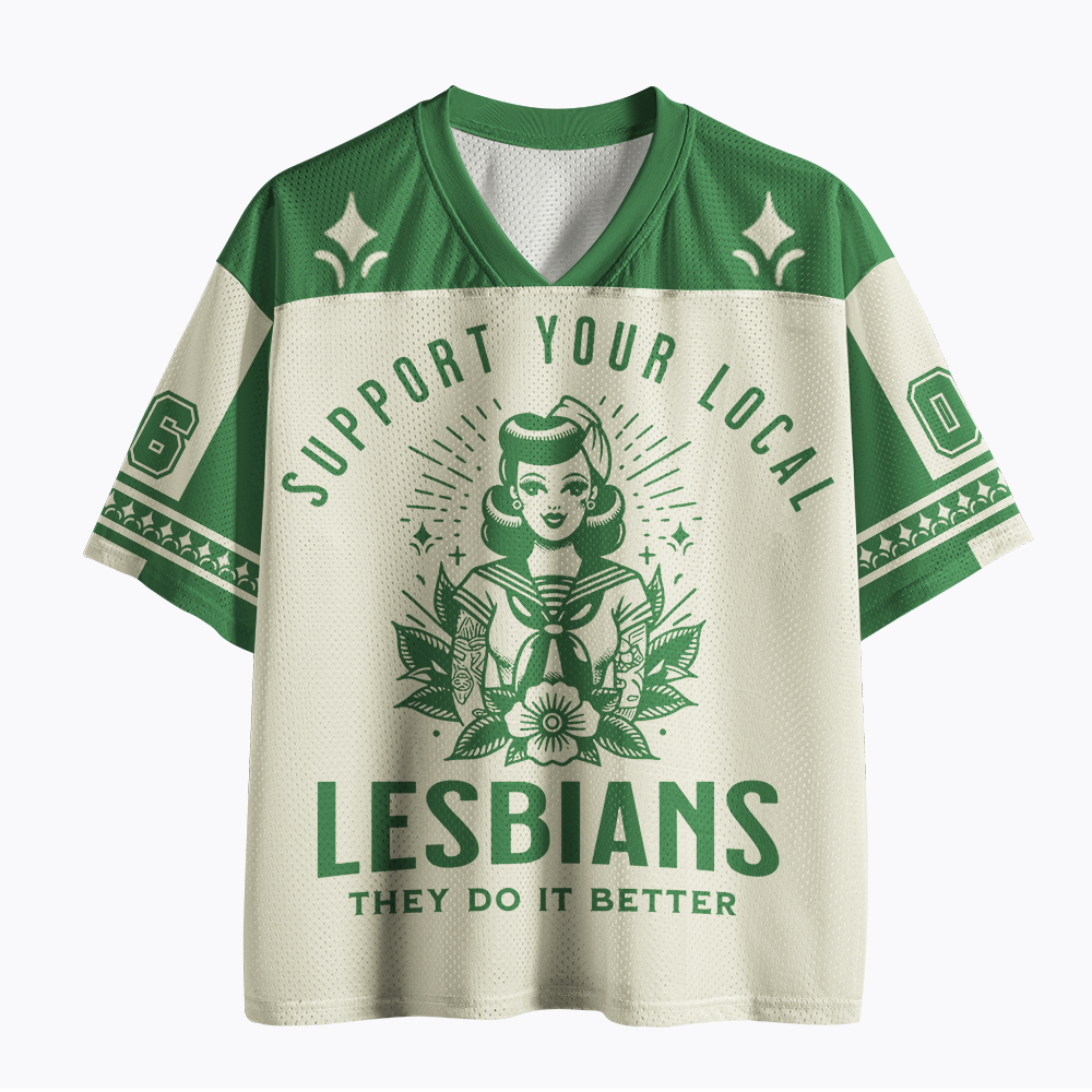 Support Your Local Lesbians Sapphic Mesh Jersey