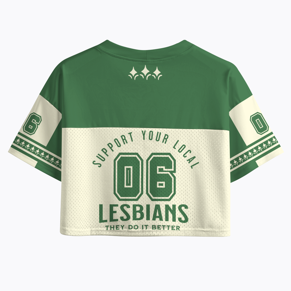 Support Your Local Lesbians Sapphic Crop Sports Jersey