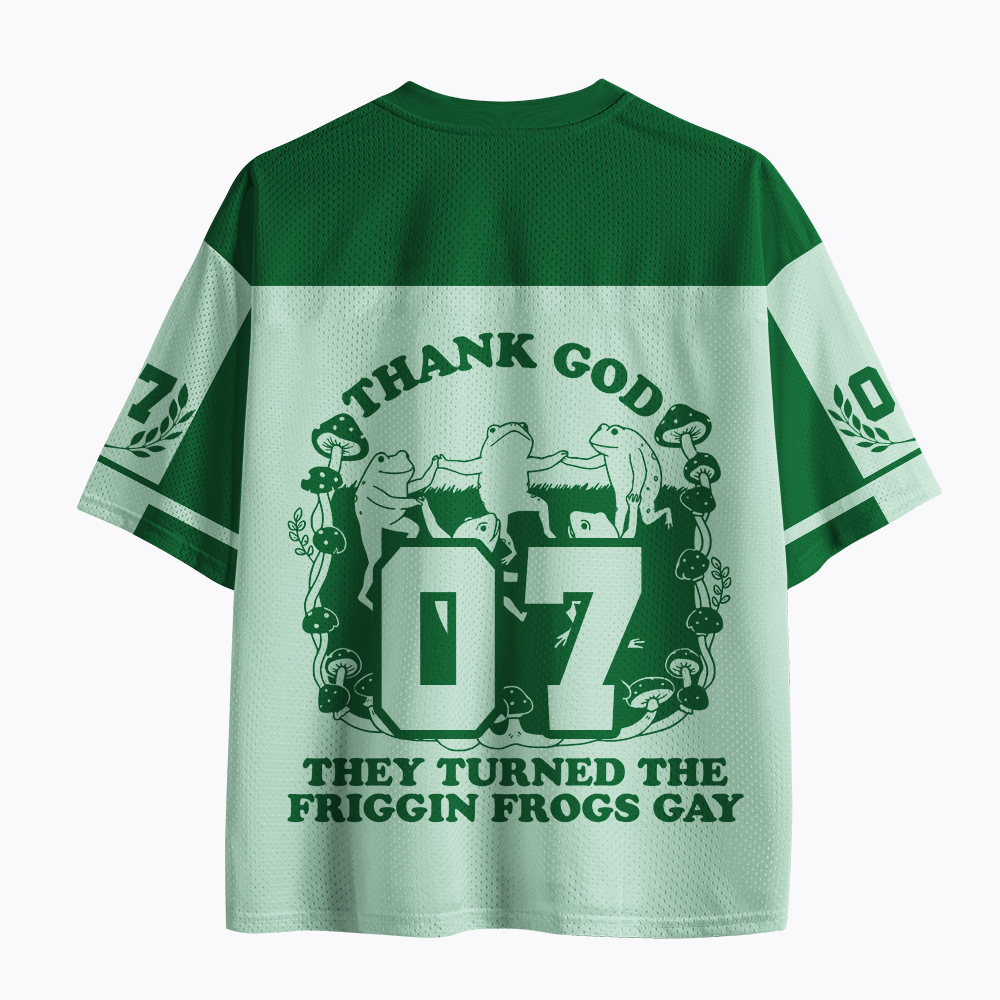 They turned the frogs Gay: Funny Cottagecore Vintage Frog Mesh Jersey
