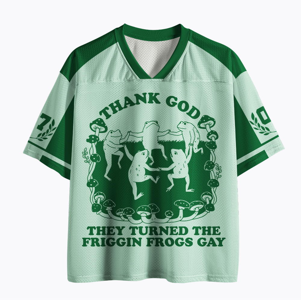 They turned the frogs Gay: Funny Cottagecore Vintage Frog Mesh Jersey