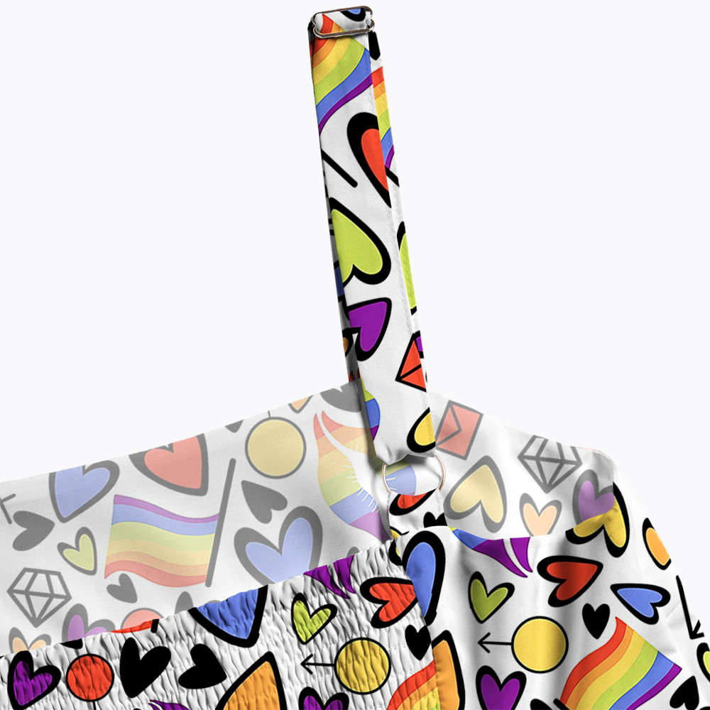 Rainbow Pride Love & Hearts Doodle Maxi Dress