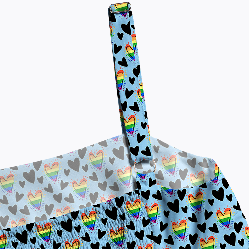 Rainbow Flag Symbols & Hearts Maxi Dress