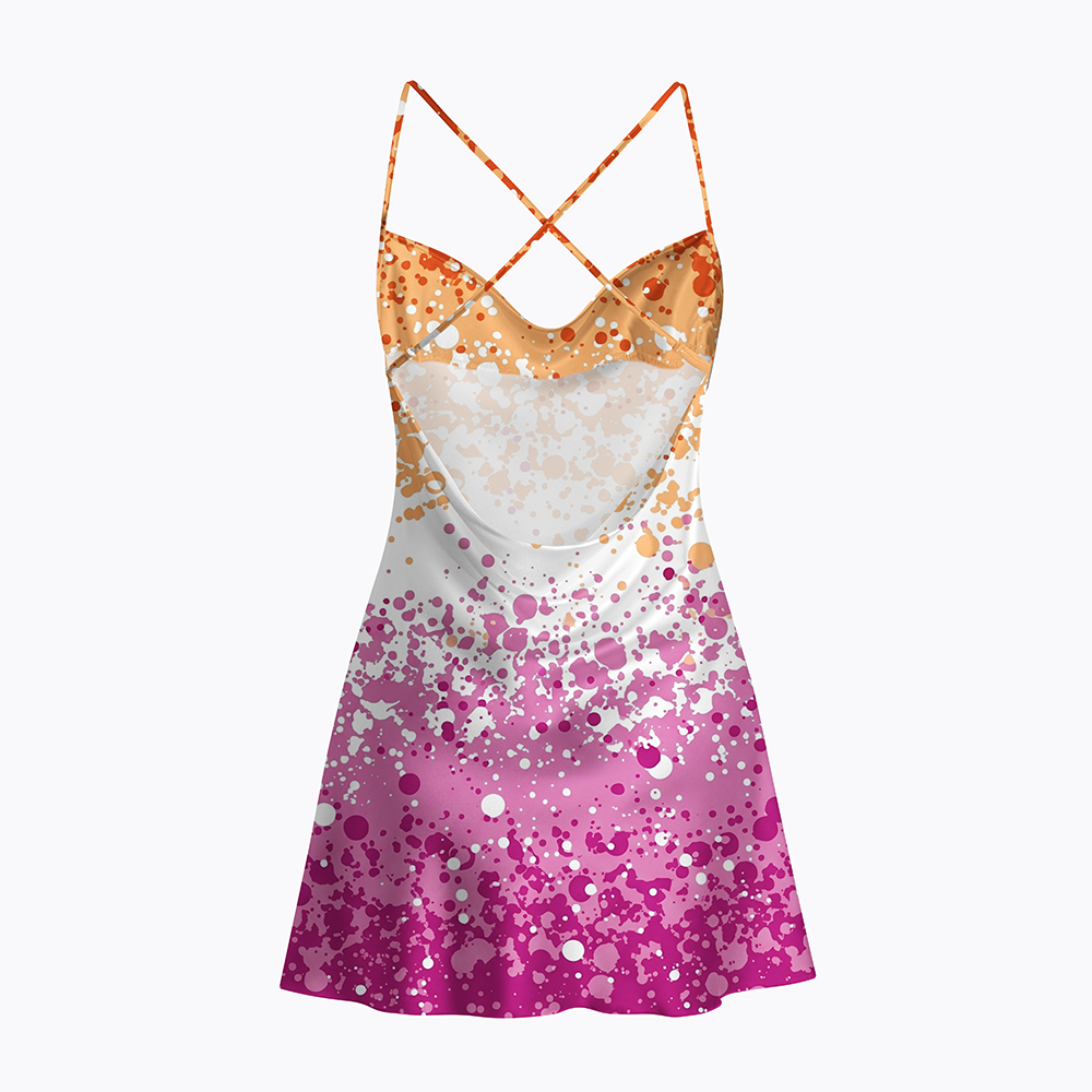 Lesbian Pride Inclusive LGBTQ+ Summer Satin Cross Back Mini Dresses