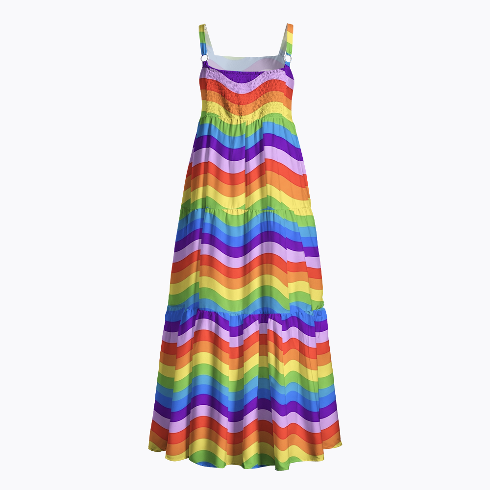 Rainbow Wave Maxi Dress