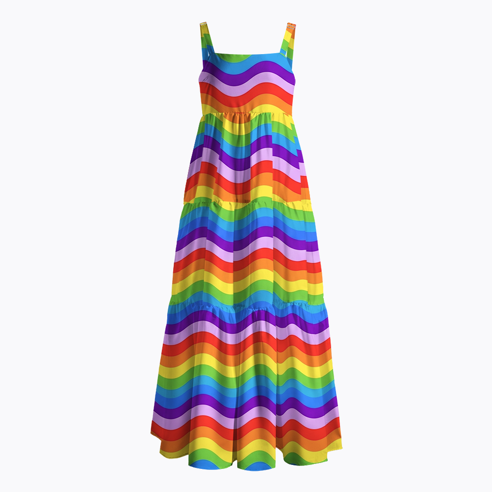Rainbow Wave Maxi Dress