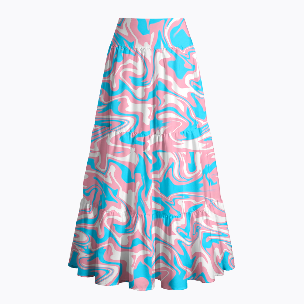 Trans Pride Flowy Summer Maxi Skirt