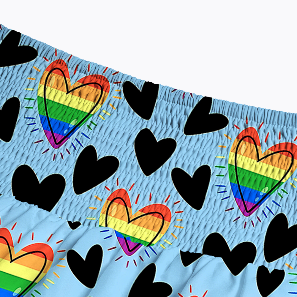 Rainbow Flag Symbols & Hearts Maxi Skirt
