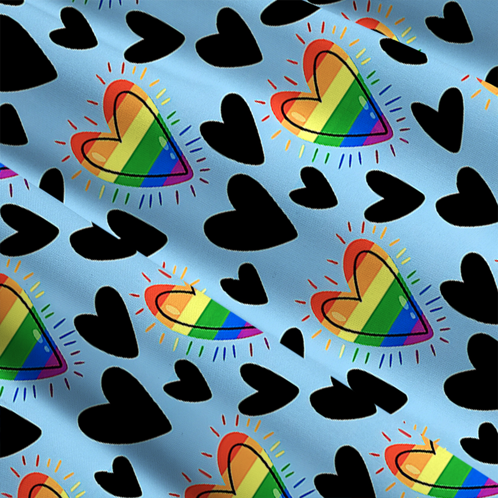Rainbow Flag Symbols & Hearts Maxi Skirt