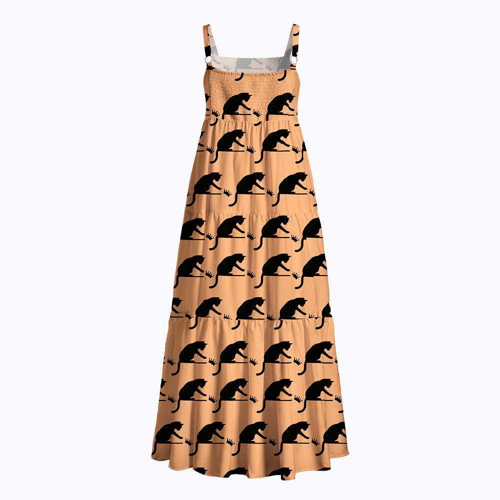 No Kings Cat Funny Maxi Dress