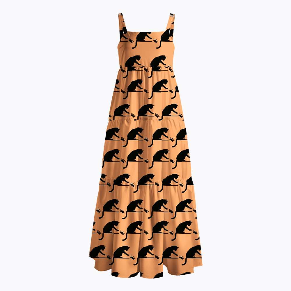 No Kings Cat Funny Maxi Dress