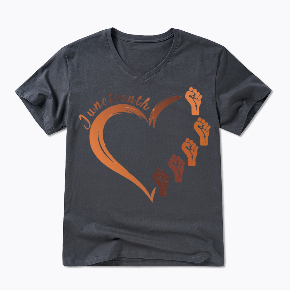 Juneteenth Heart Black Pride V-Neck Classic T-Shirt