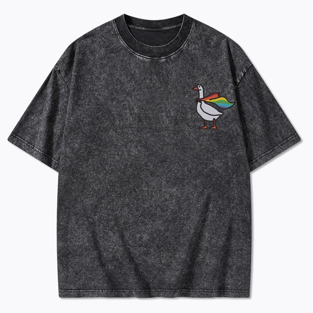 Rainbow Goose LGBTQ Washed T-Shirt
