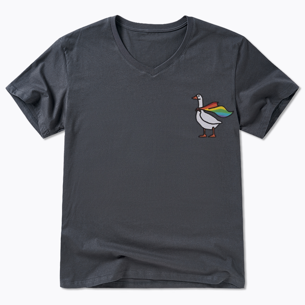 Rainbow Goose LGBTQ V-Neck Classic T-Shirt