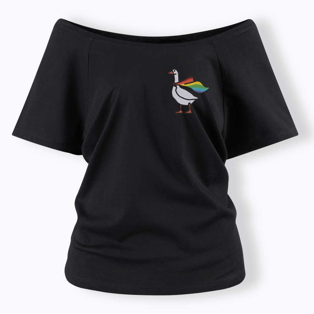 Rainbow Goose LGBTQ Off Shoulder T-shirt