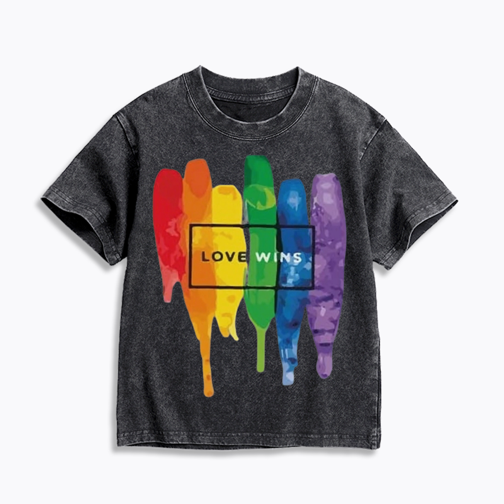 Love Wins Kids Washed T-Shirt