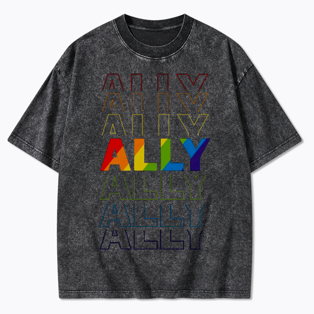 Pride Gift For Ally Washed T-Shirt