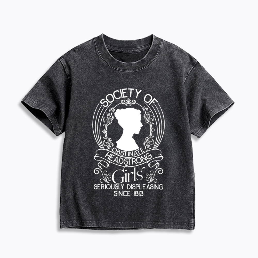 Society Of Obstinate Headstrong Girls Kids Washed T-Shirt