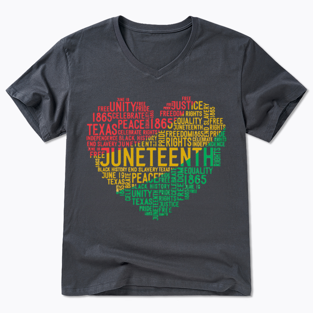 Juneteenth Heart Black History V-Neck Classic T-Shirt