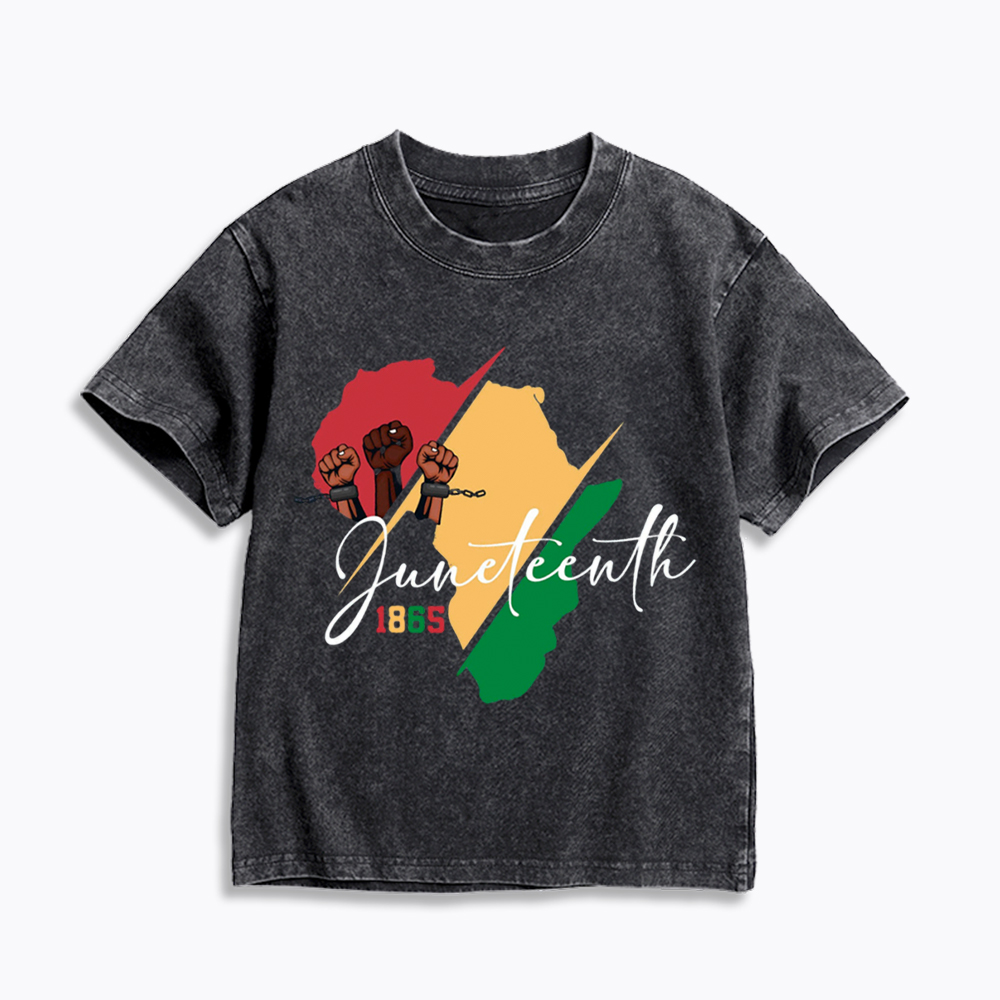 Black Culture Juneteenth Kids Washed T-Shirt