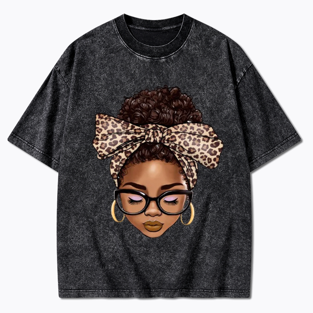 Black Woman Juneteenth Washed T-Shirt